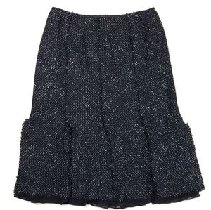 Lafayette 148 Petite Wool Raw Edge Skirt